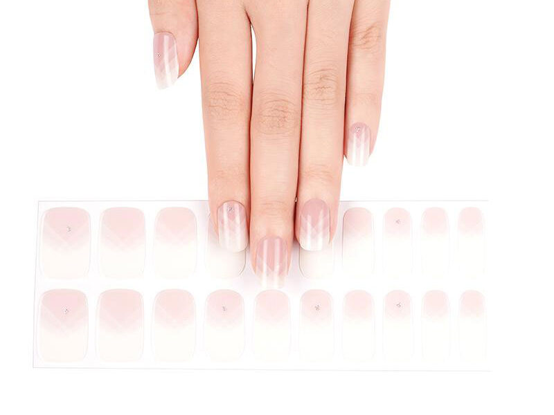 Diagonal brilliance semicured gel nail strips