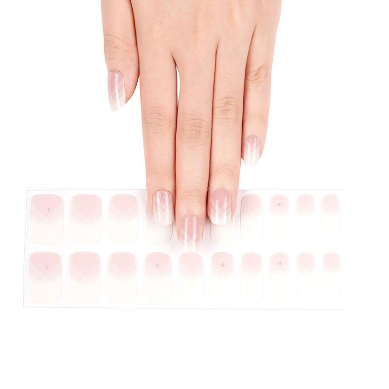 Diagonal brilliance semicured gel nail strips