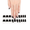 Inked edge black French tips semicured gel nail stickers