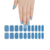 Radiant sea blue semicured shimmery blue nails