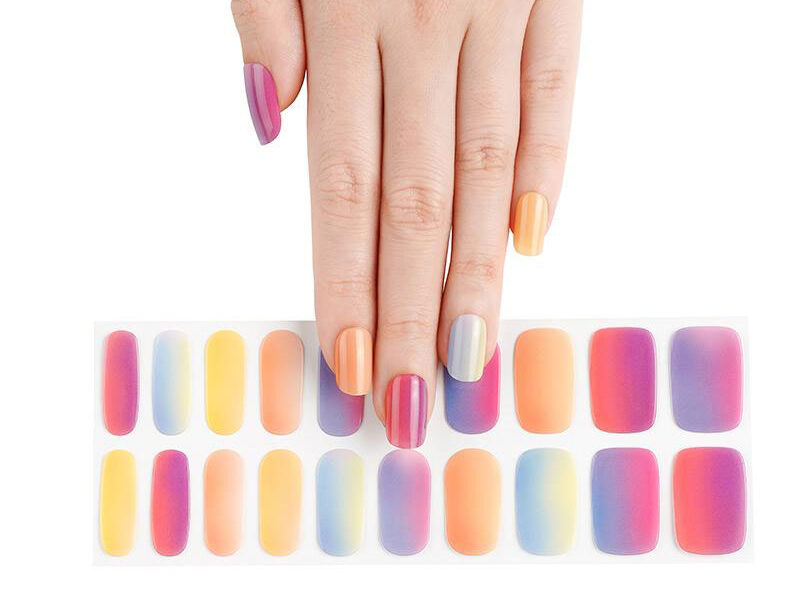 Vibrant color burst semicured colourful gel nails